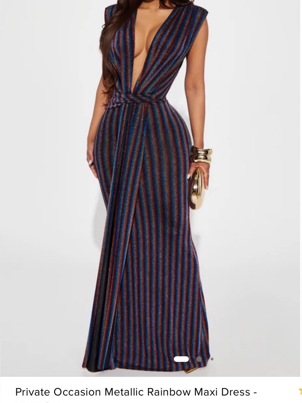 Private Occasion Metallic Rainbow Maxi Dress -
